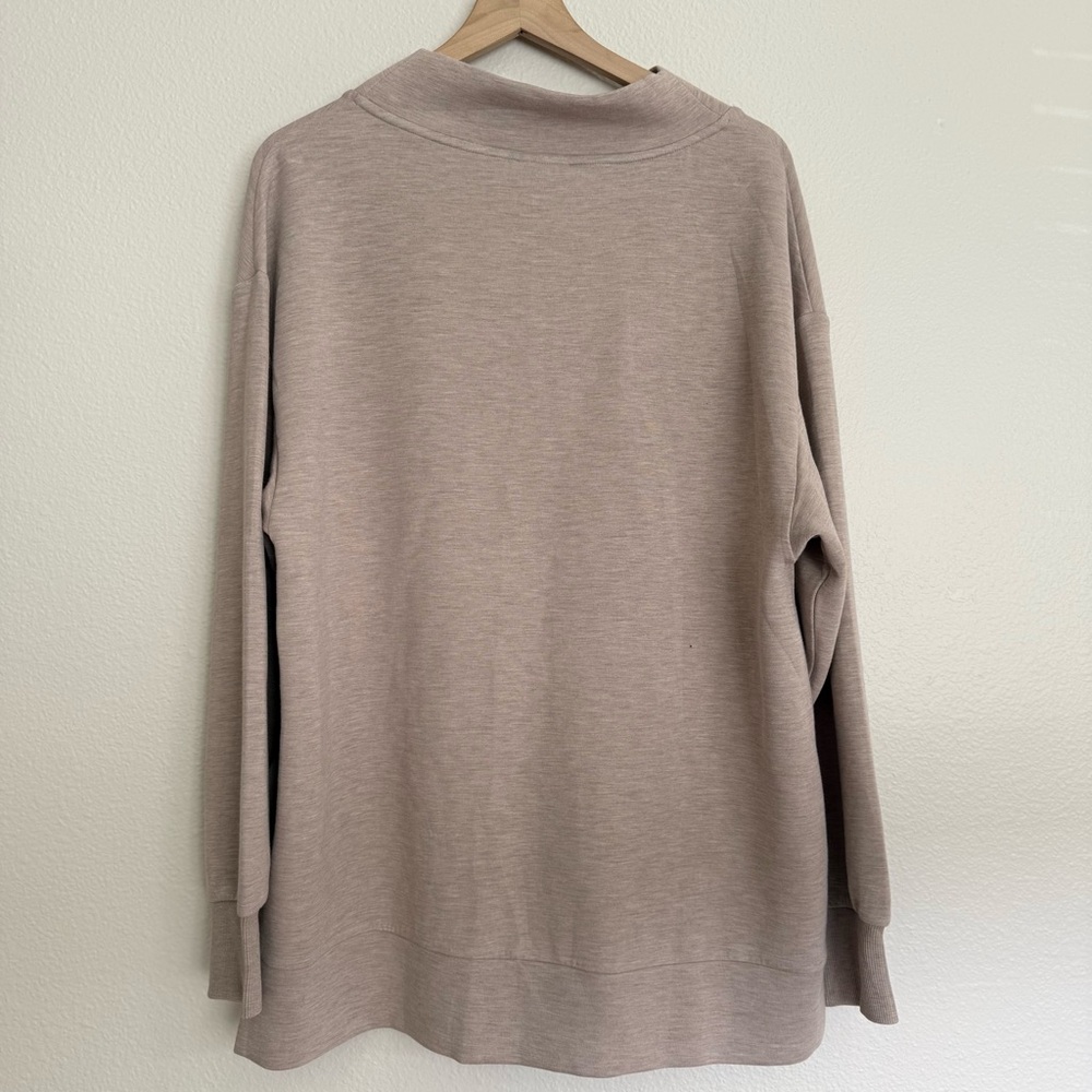 Varley Modena Longline Sweat Pullover, Taupe Marl, size L - Picture 5 of 7
